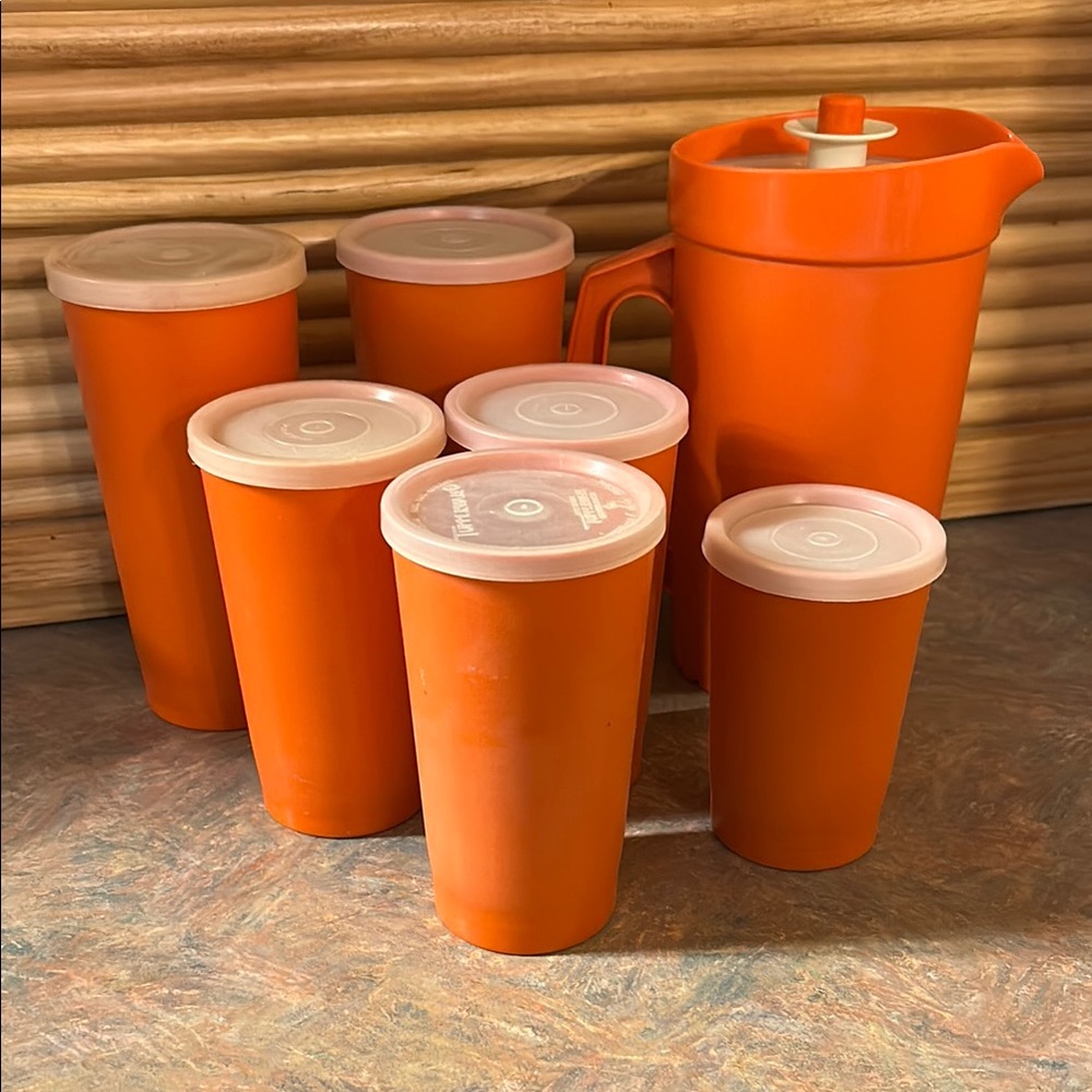 Tupperware Orange Drinkware Set for Dining